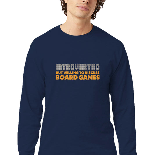 Introverted But WIlling To Discuss Board Games - Men's Long-Sleeve T-Shirt by Champion