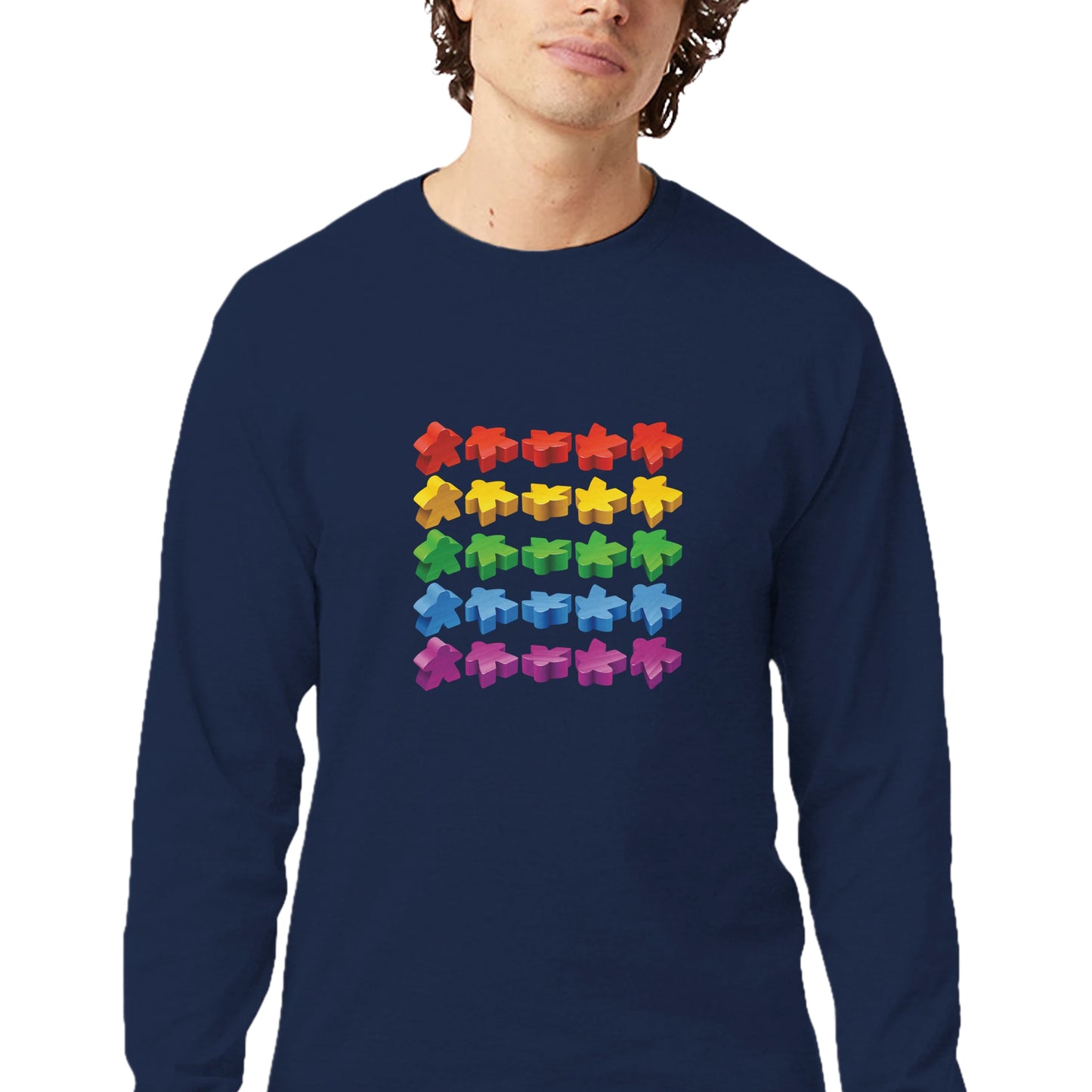 Meeples - Men's Long-Sleeve T-Shirt by Champion