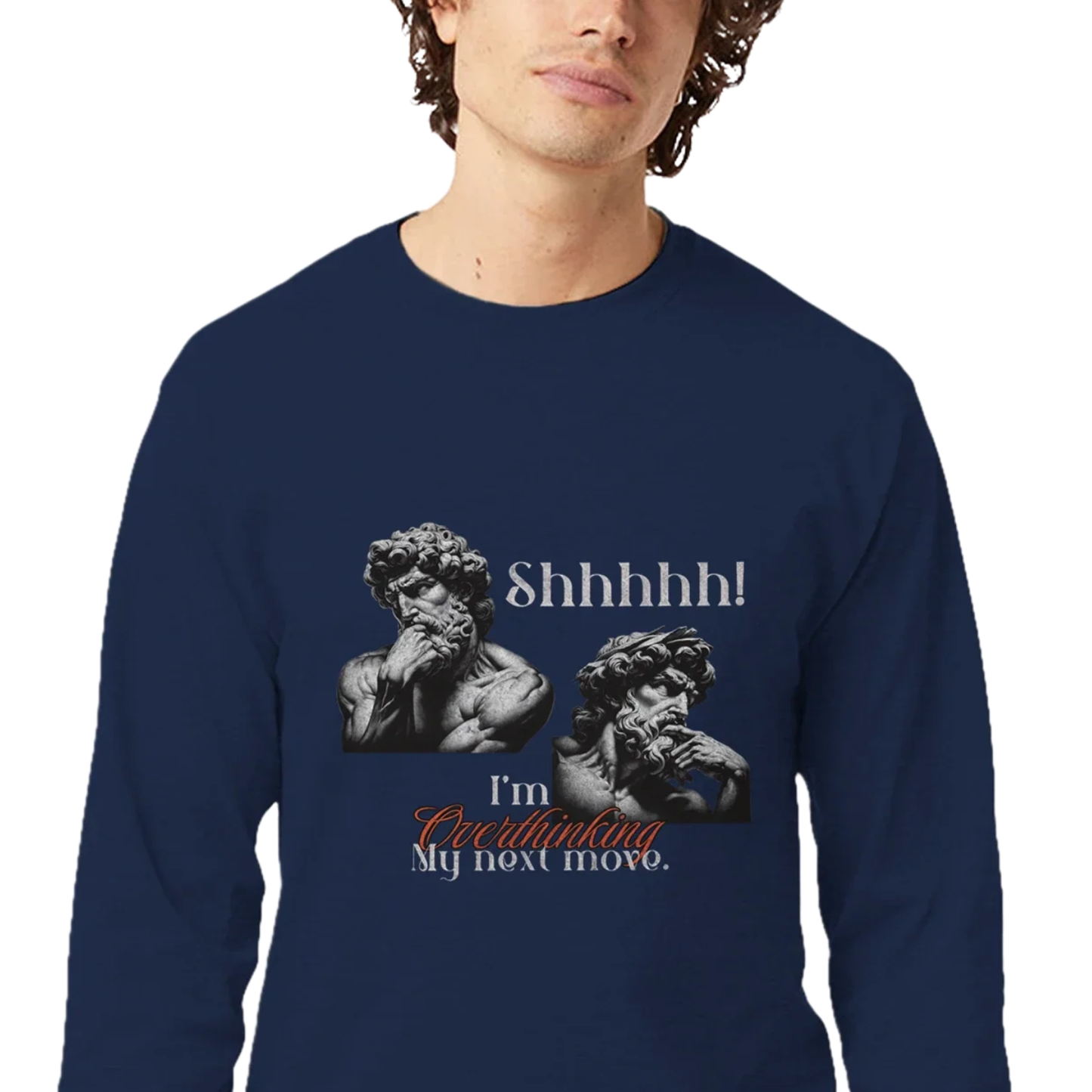 Shhhhh! I'm Overthinking - Men's Long-Sleeve T-Shirt by Champion